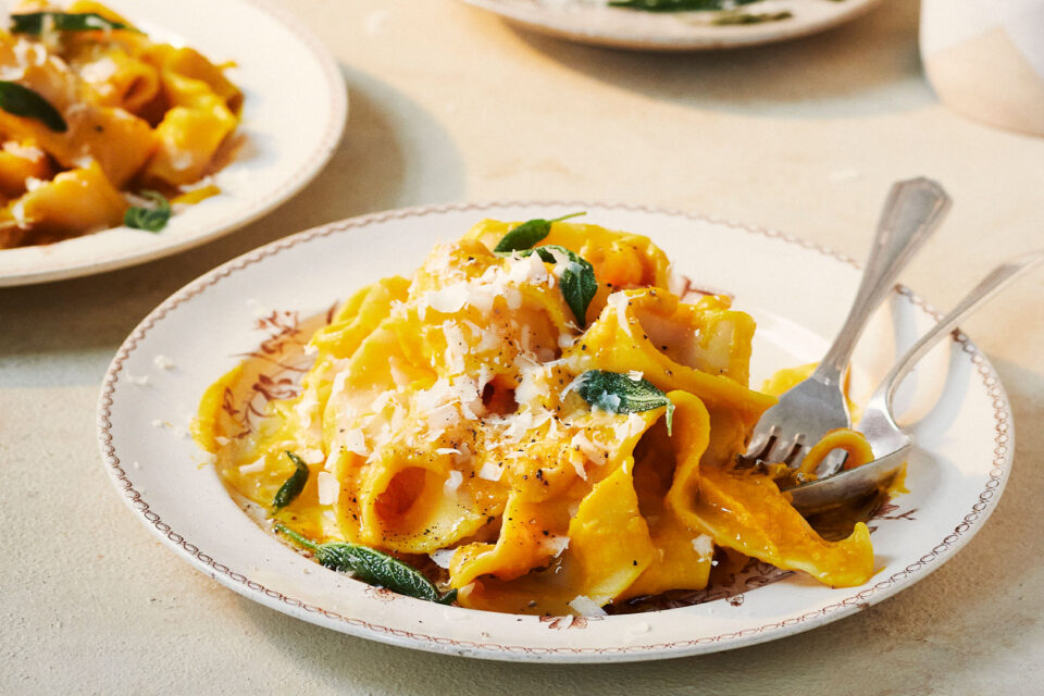 Whole Squash Pappardelle with Crispy Sage Leaves